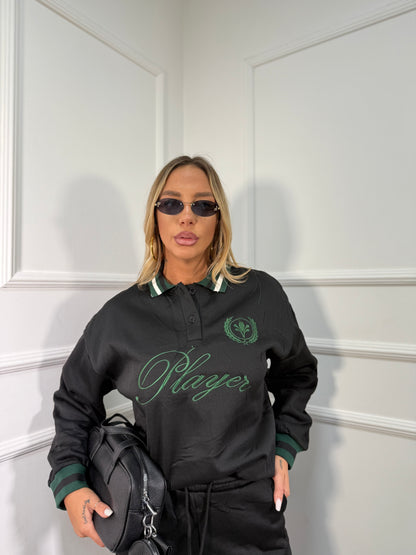 Coordinato in tuta Player nero rt701