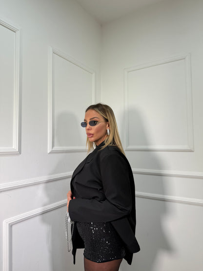 Culotte in micro paillettes Darlen nera