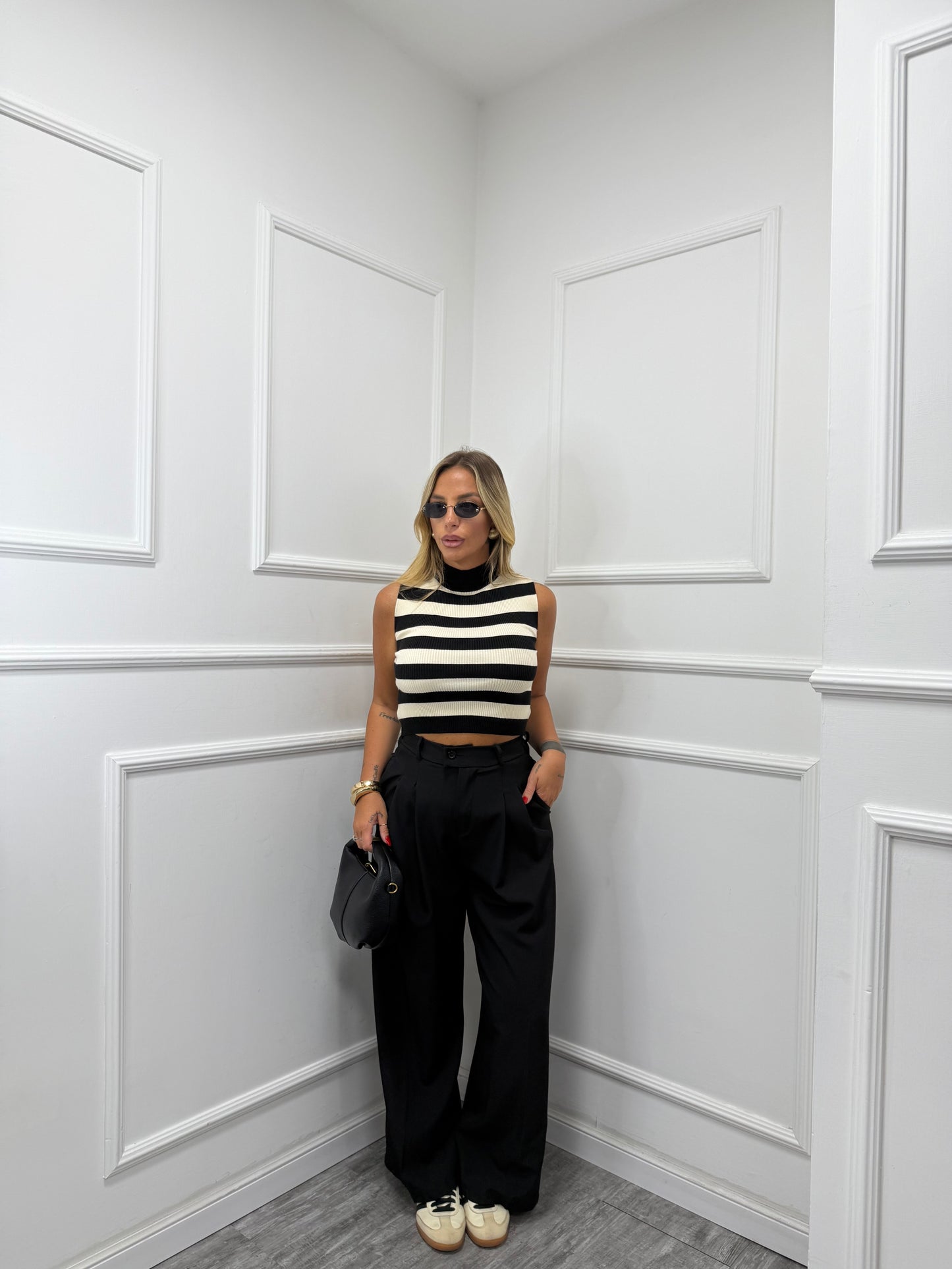 Pantaloni palazzo Back to Office nero 6271