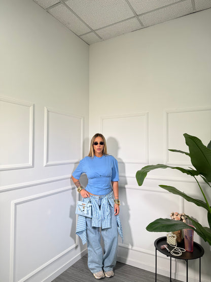 Jeans palazzo Magghy lavaggio chiaro j-08