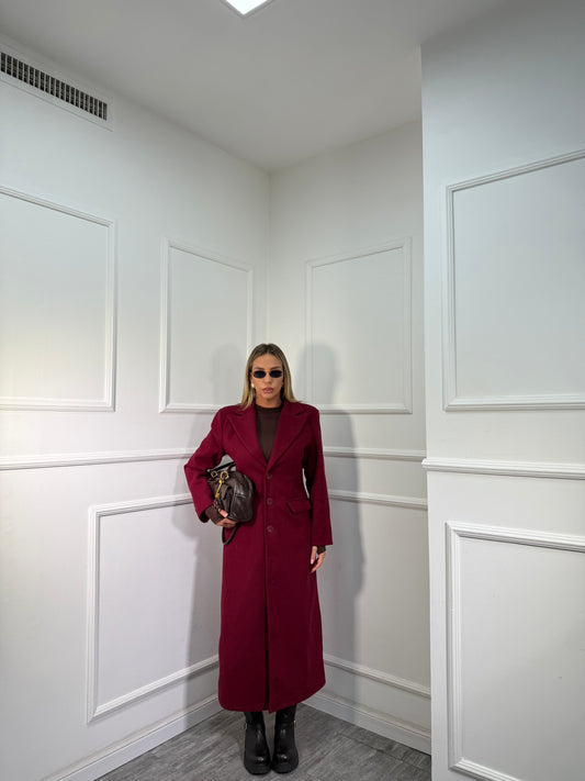 Cappotto in panno avvitato Erin bordeaux 5928