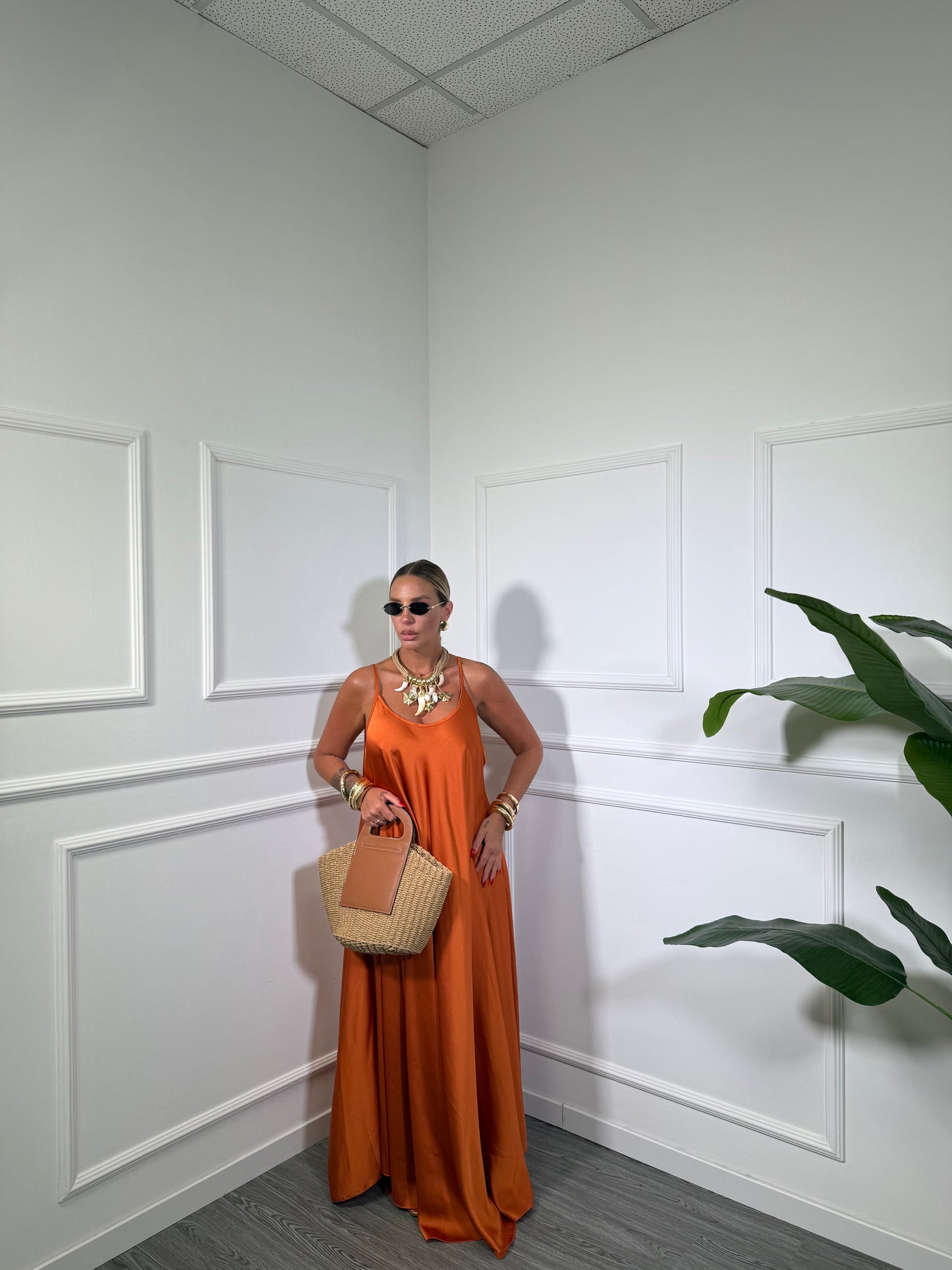 Abito midi in satin Penelope (vari colori)