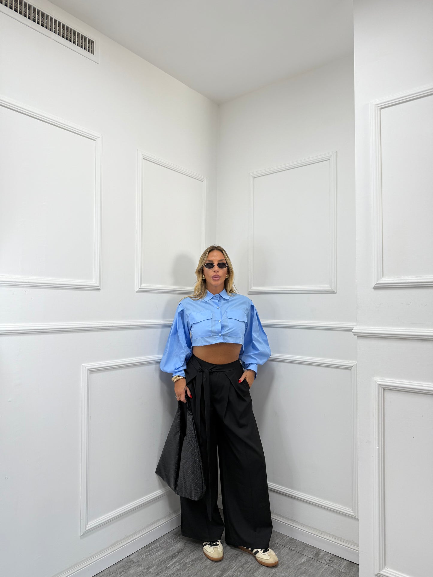 Pantaloni palazzo con fusciacca Back in Town nero 66636