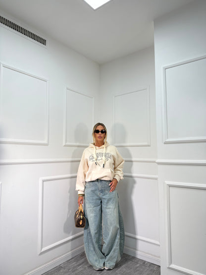 Jeans palazzone balloon lavaggio chiaro 80228