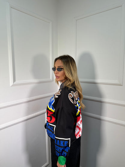 Felpa oversize Chocolate nero m6023