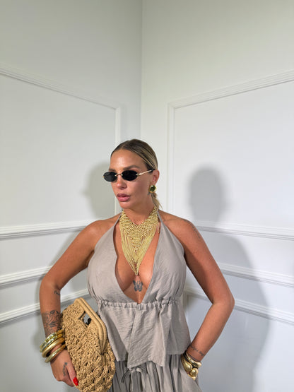 Coordinato in viscosa (curvy) Eivissa taupe m13330