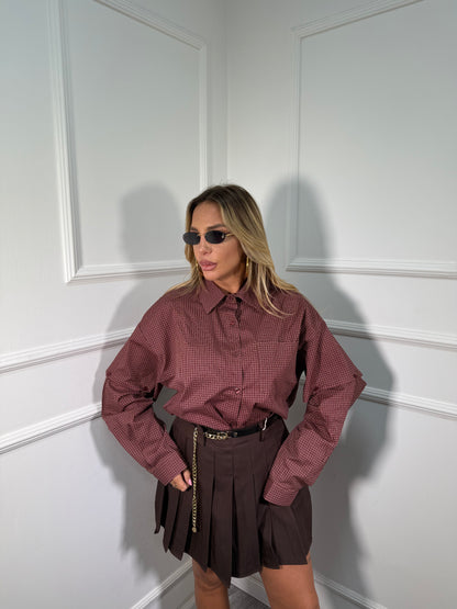 Pantagonna con pieghe e cintura Gossip cacao 68101