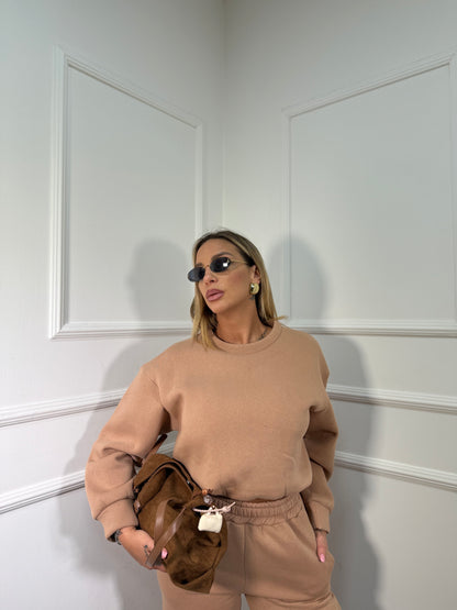 Coordinato tuta in pile Bakery camel 22350