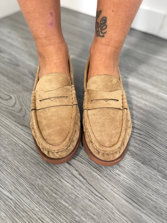 Mocassino eco camoscio camel ru003