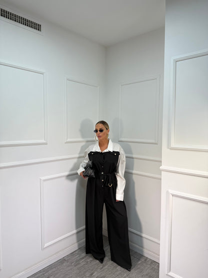 Jumpsuit con collo camicia Curvy 44/52 15866