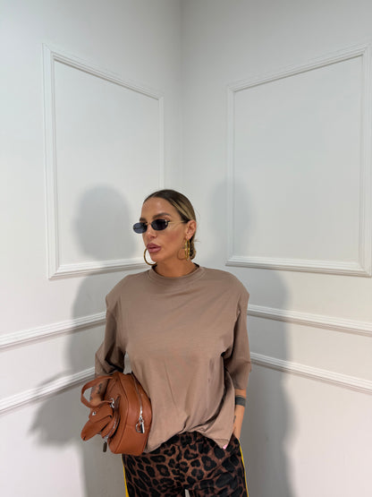 T-shirt con spalline oversize Paul fango f0702