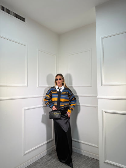 Longuette in satin Charlotte nera