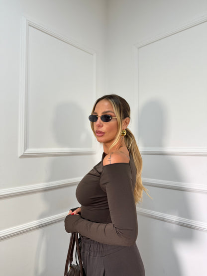 Shirt in lycra Kim cioccolato 24392