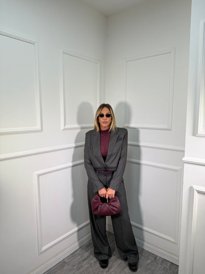 Tailleur gessato James grigio scuro b9626/27