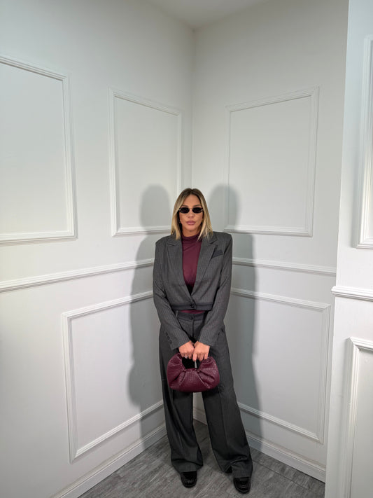 Tailleur gessato James grigio scuro b9626/27