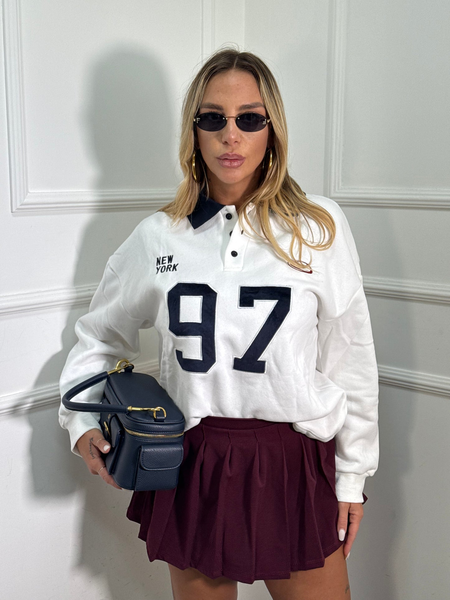 Pantagonna pieghe College borgogna 1121