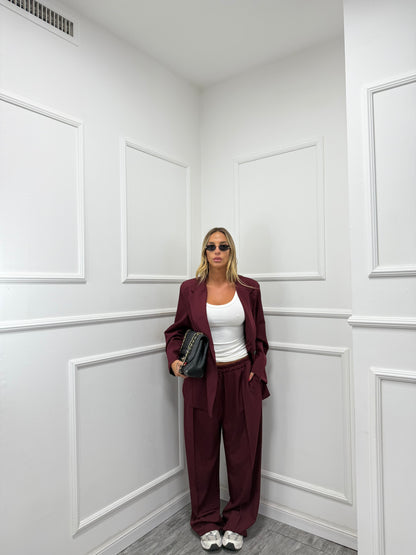 Tailleur Elena bordeaux curvy 46/52 15864