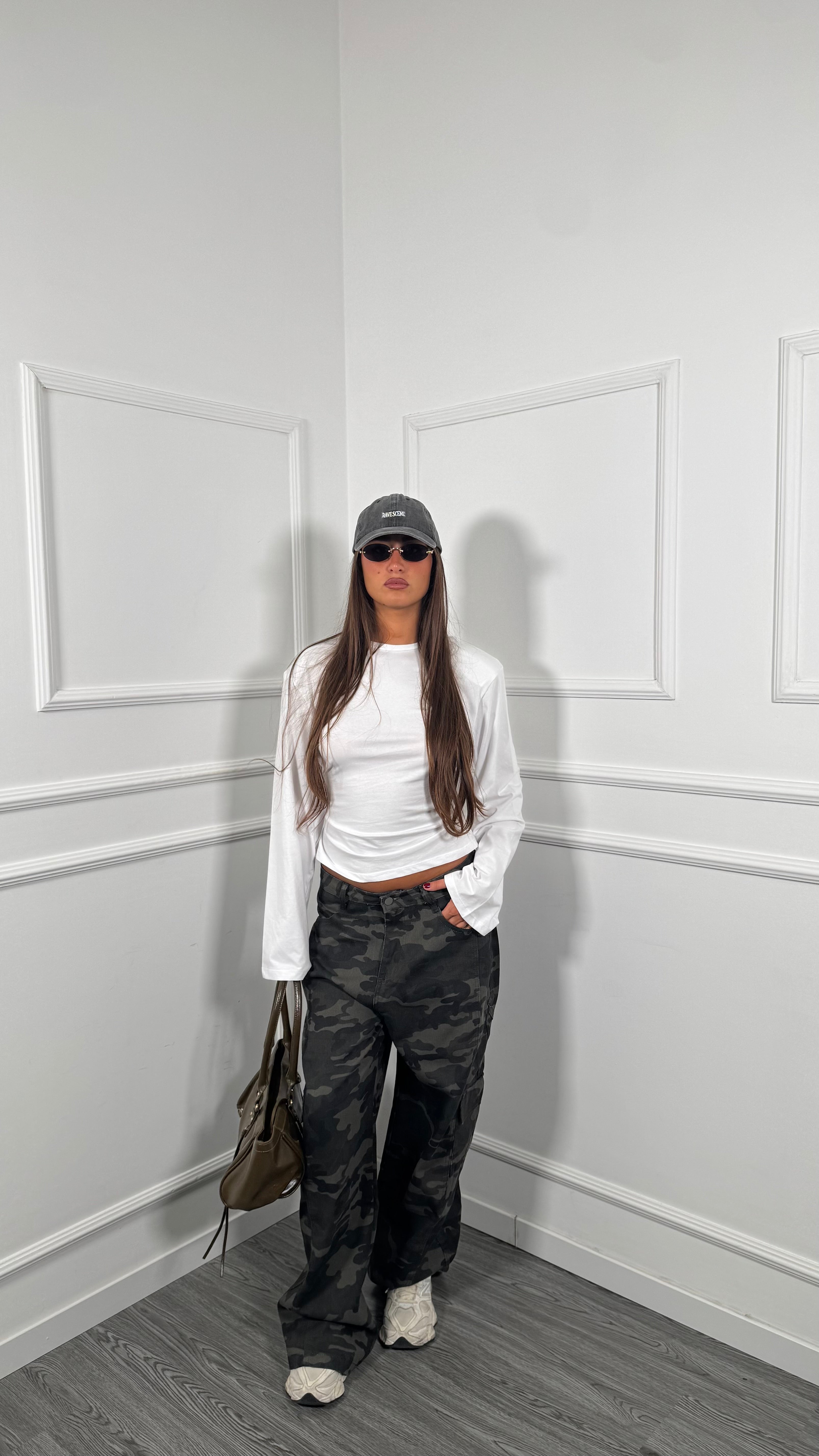 Jeans palazzo balloon militare Army 5838
