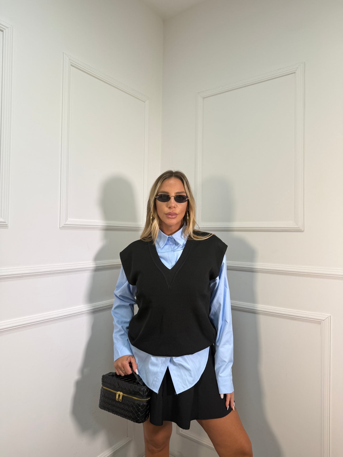 Coordinato lana rasata Maddox nero k481