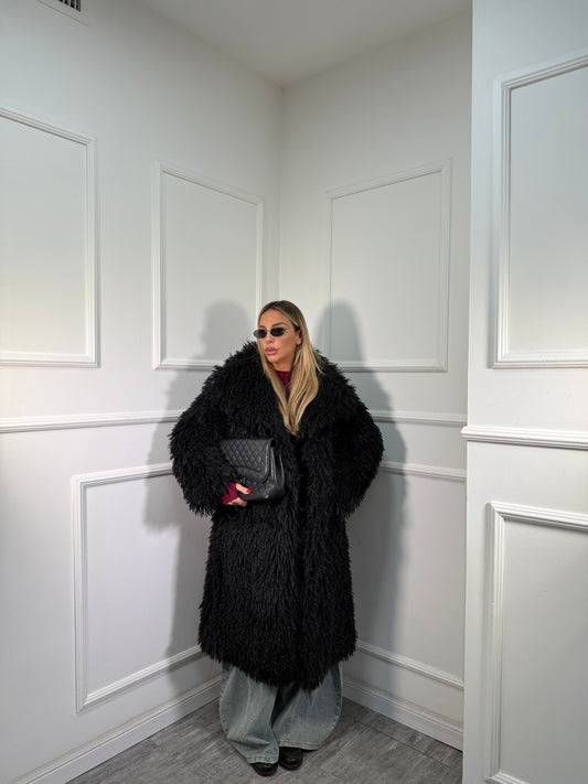 Maxi ecofur mongolia Saint Moritz nera mfy2525