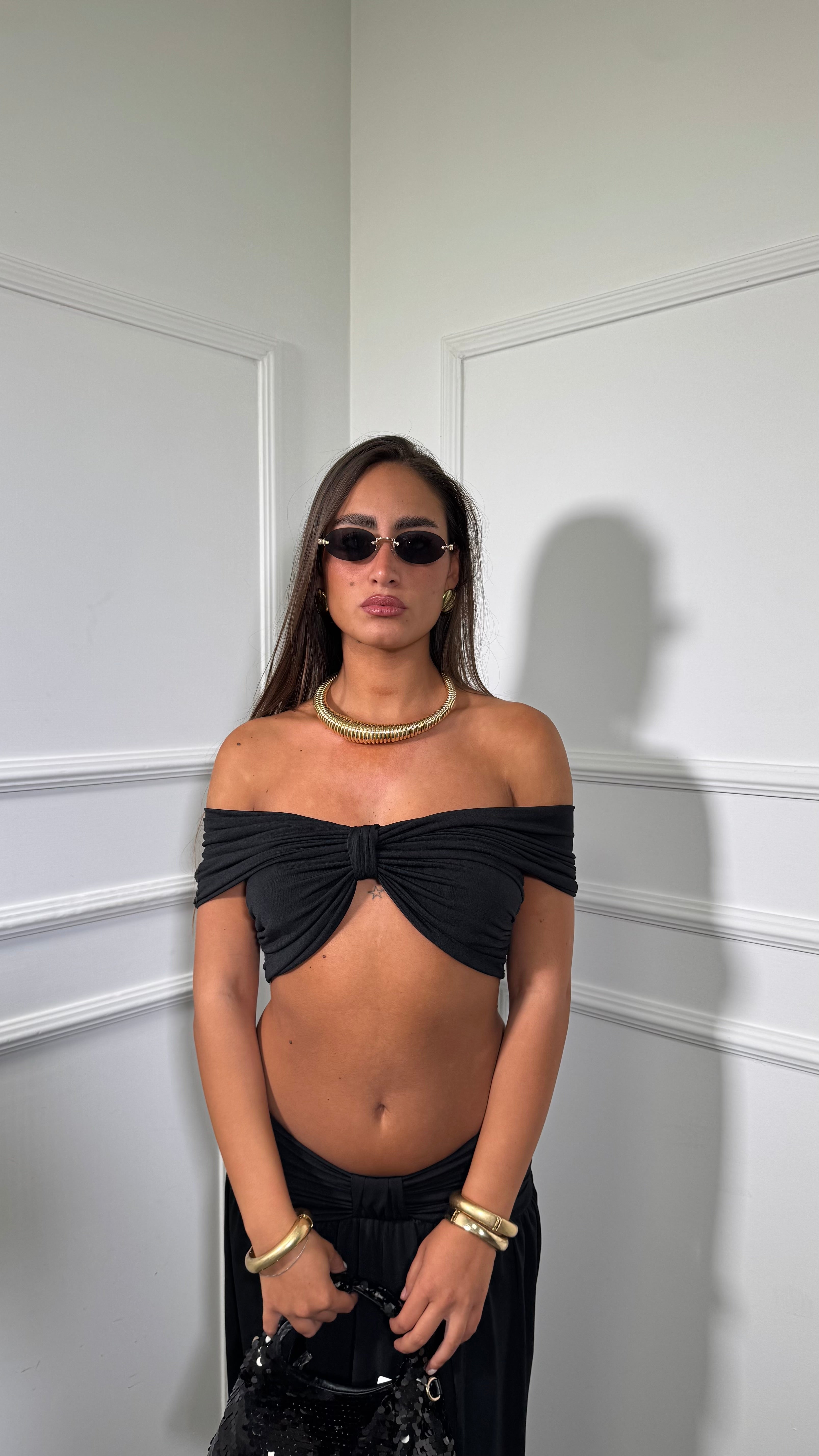 Coordinato in jersey Alemagou nero 12957