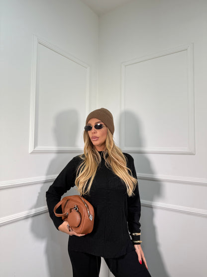 Coordinato lana rasata Winter nero 022