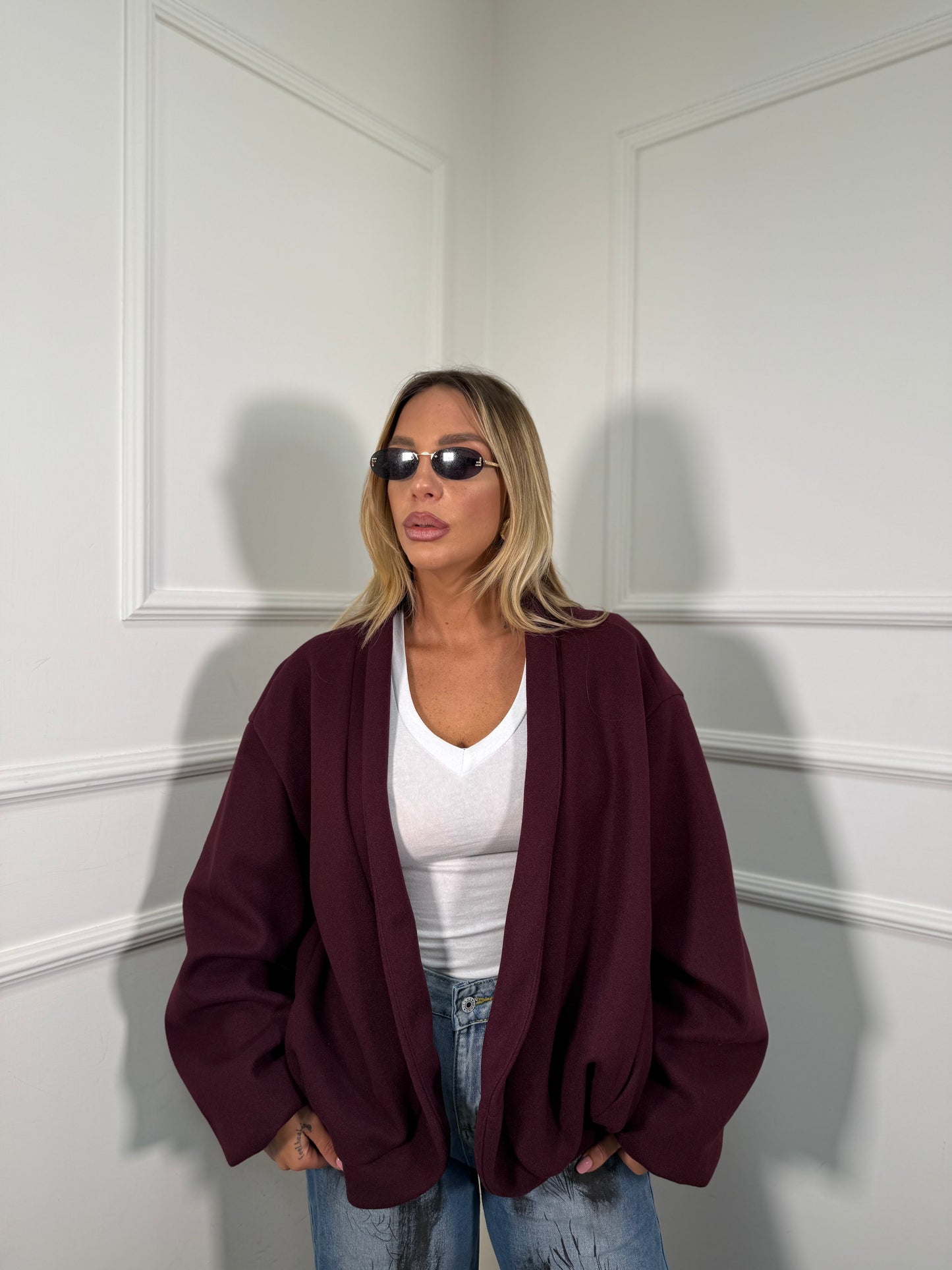 Bomber in panno Berlino bordeaux 429