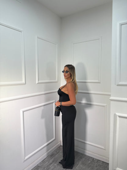 Pantaloni palazzo in lycra Joia nero 0028