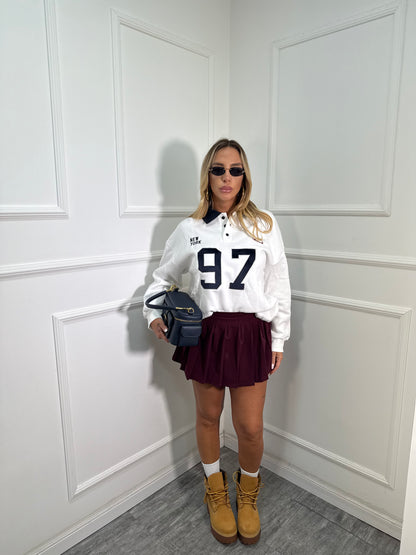 Pantagonna pieghe College borgogna 1121