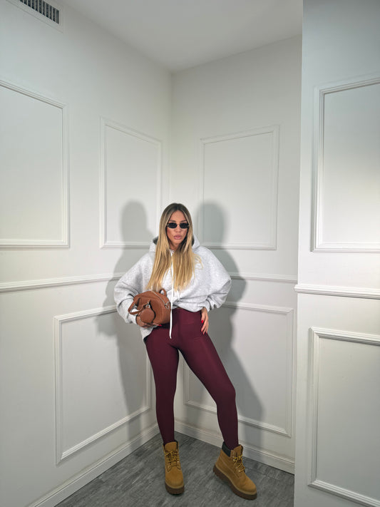 Leggins in lycra contenitivo bordeaux 30688