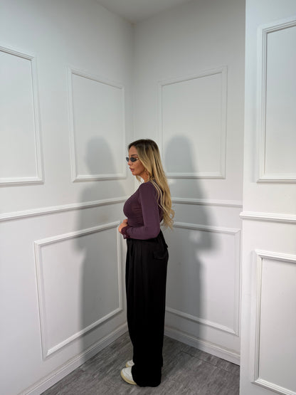 Pantaloni palazzo Jessy nero my19655