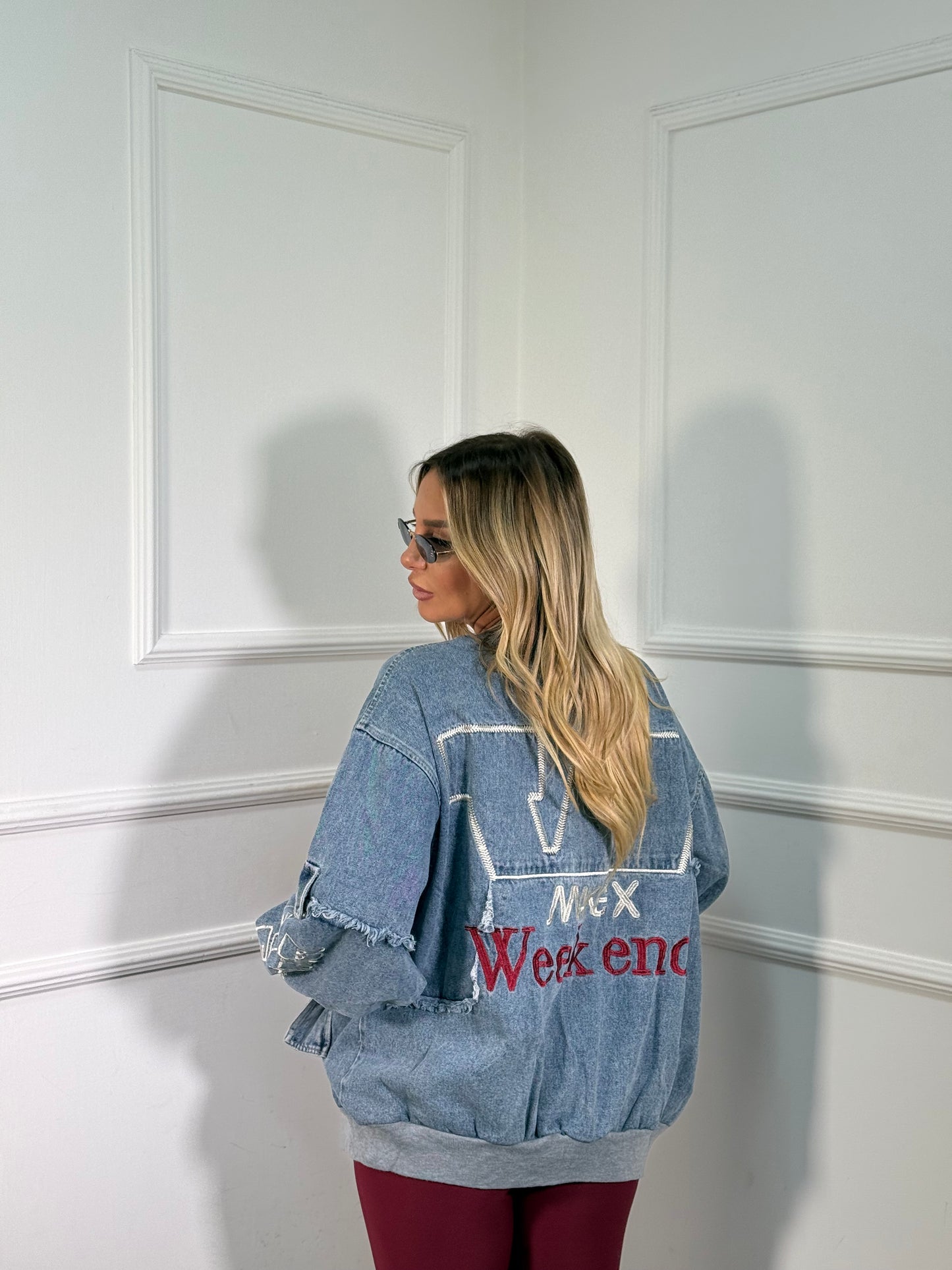 Giubbotto in denim Weekend  lavaggio chiaro yt30036