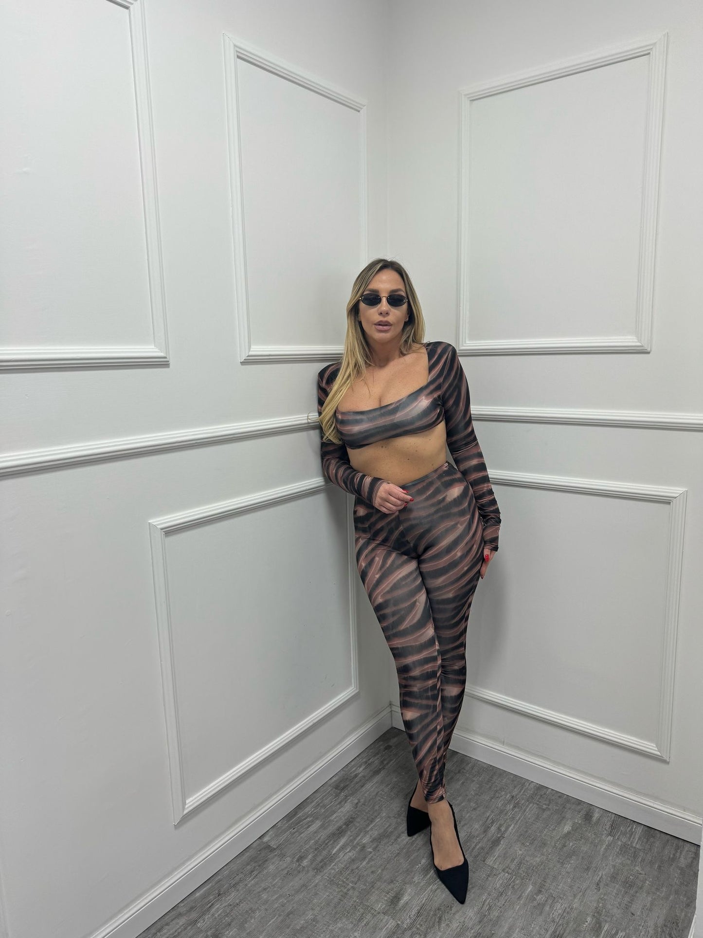 Coordinato in lycra sarah zebrato 11377