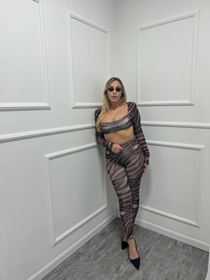 Coordinato in lycra sarah zebrato 11377