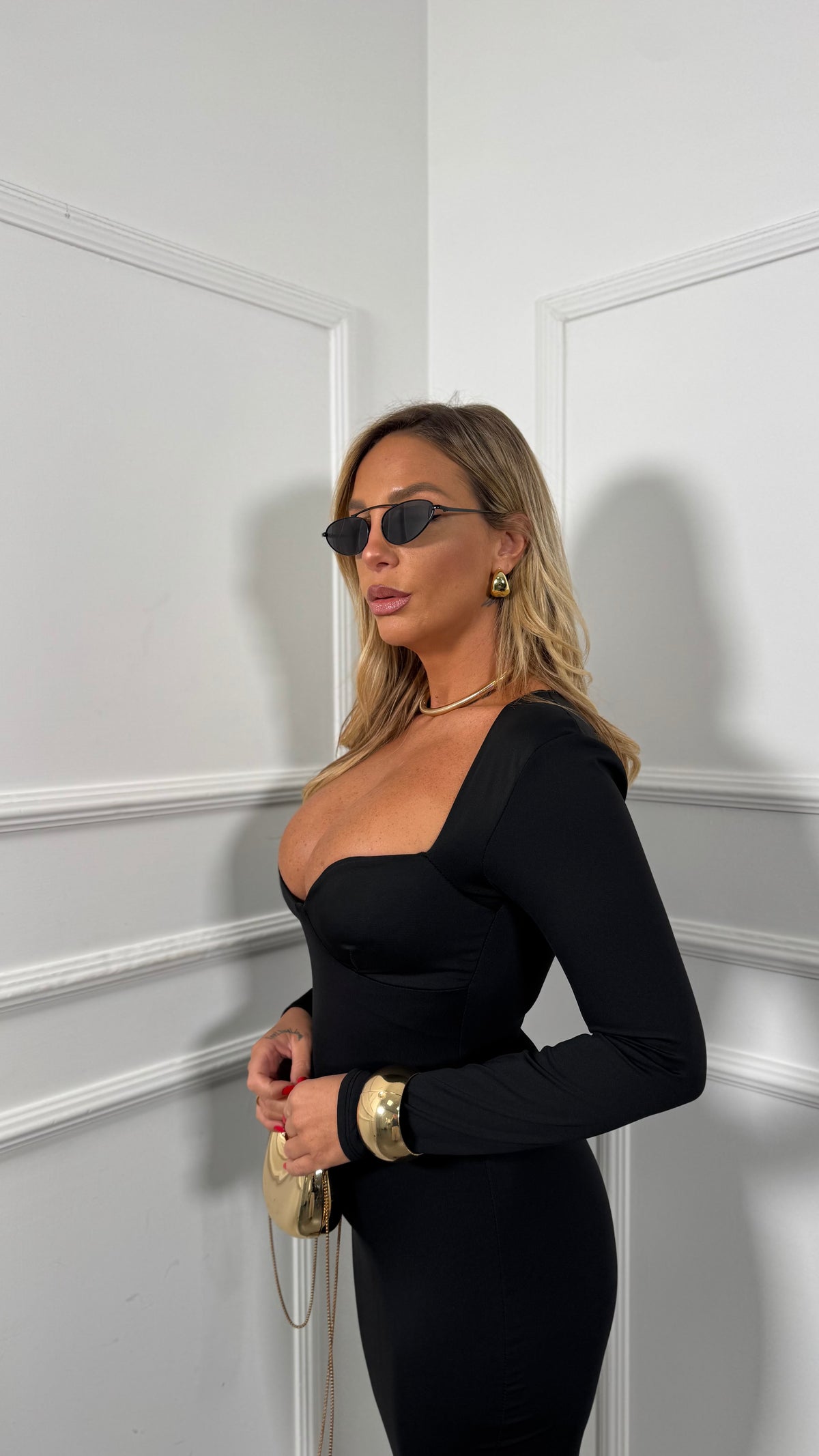 Abito midi in lycra Vogue nero 50239