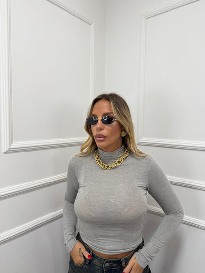 Shirt in viscosa Ivy grigio