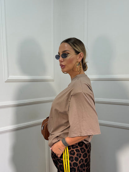 T-shirt con spalline oversize Paul fango f0702