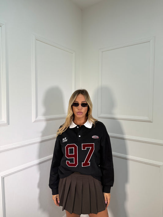 Felpa polo New York 97 nera a64477