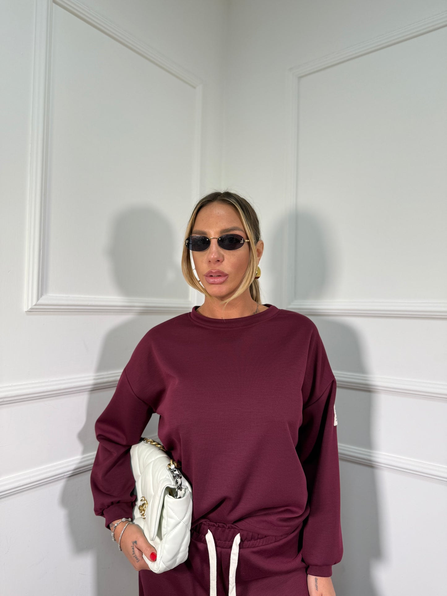 Coordinato in tuta Casual borgogna 22041