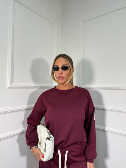 Coordinato in tuta Casual borgogna 22041