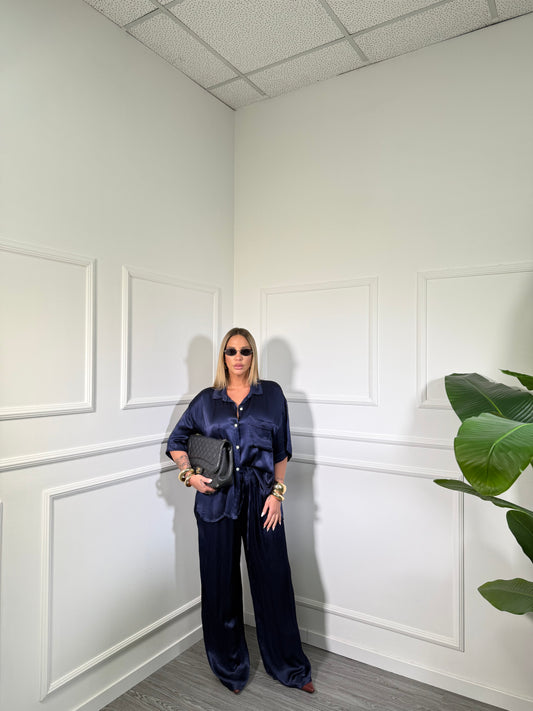 Coordinato in satin (Curvy) Florence vari colori kk07682
