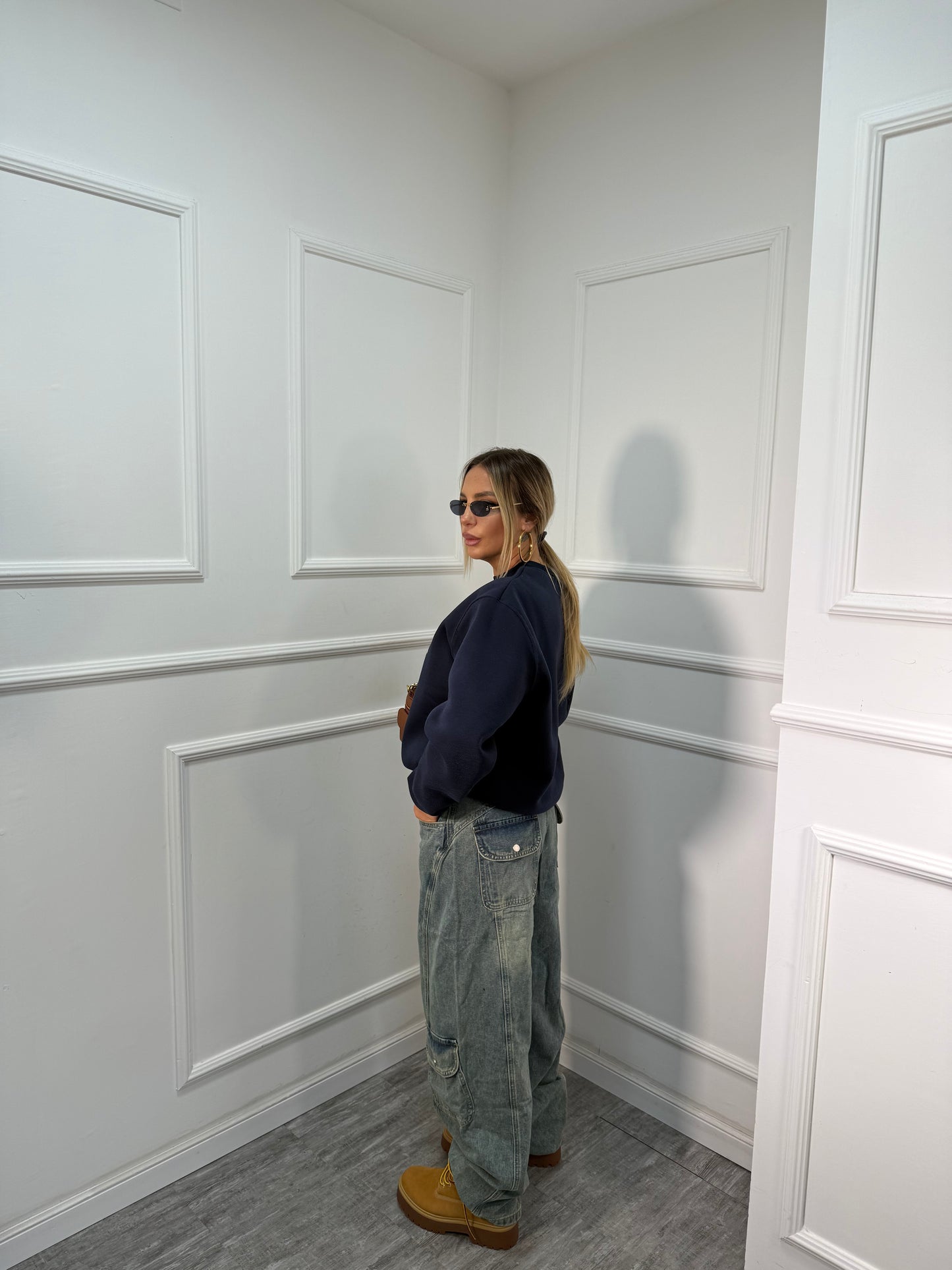 Jeans balloon multi tasche sabbiato lc1218