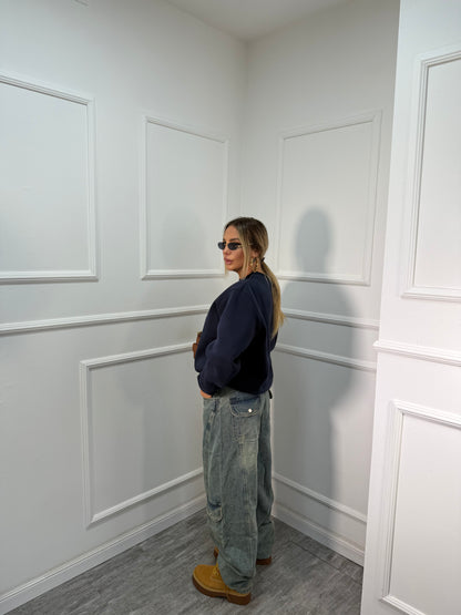 Jeans balloon multi tasche sabbiato lc1218