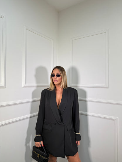 Abito giacca doppio petto con spalline Darlin nero My85302