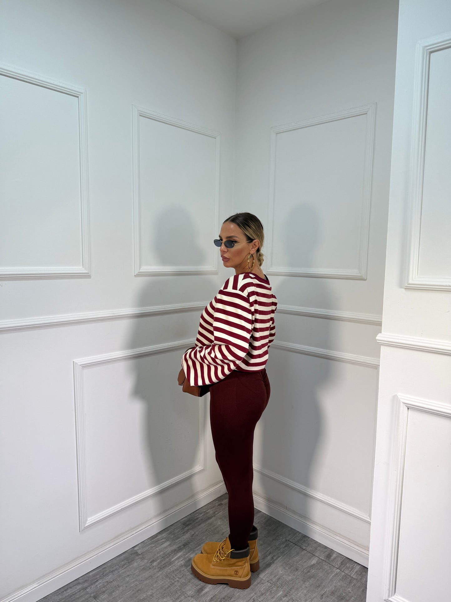 Leggins modellante push-up bordeaux