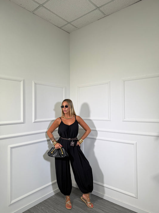 Jumpsuit a sacco in viscosa Belinda nera 5661