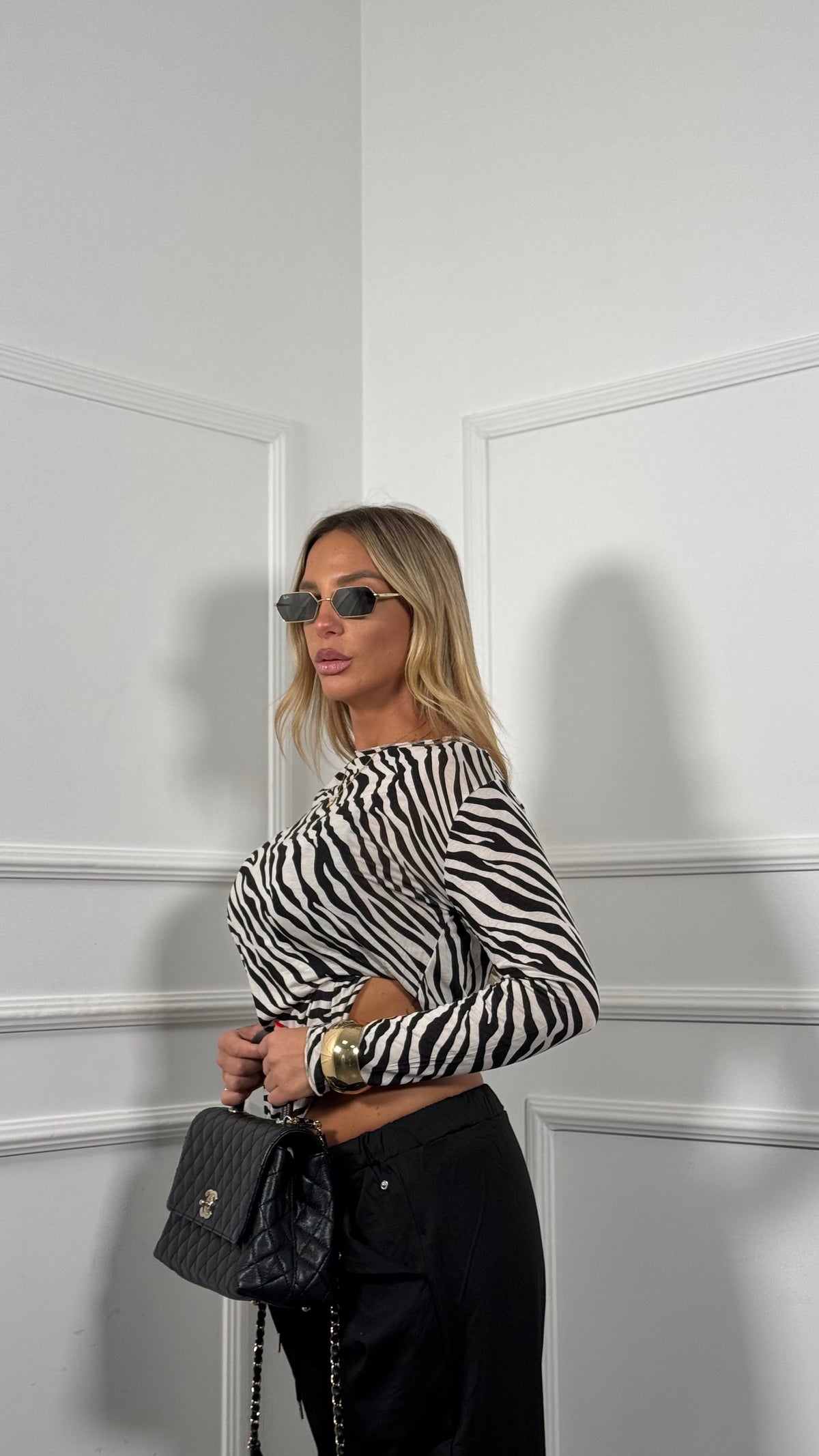 Shirt semivelata zebrata Curvy
