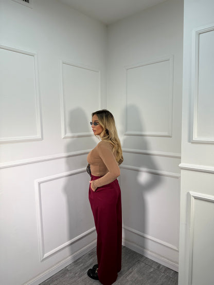 Pantaloni palazzo Studios bordeaux 15592