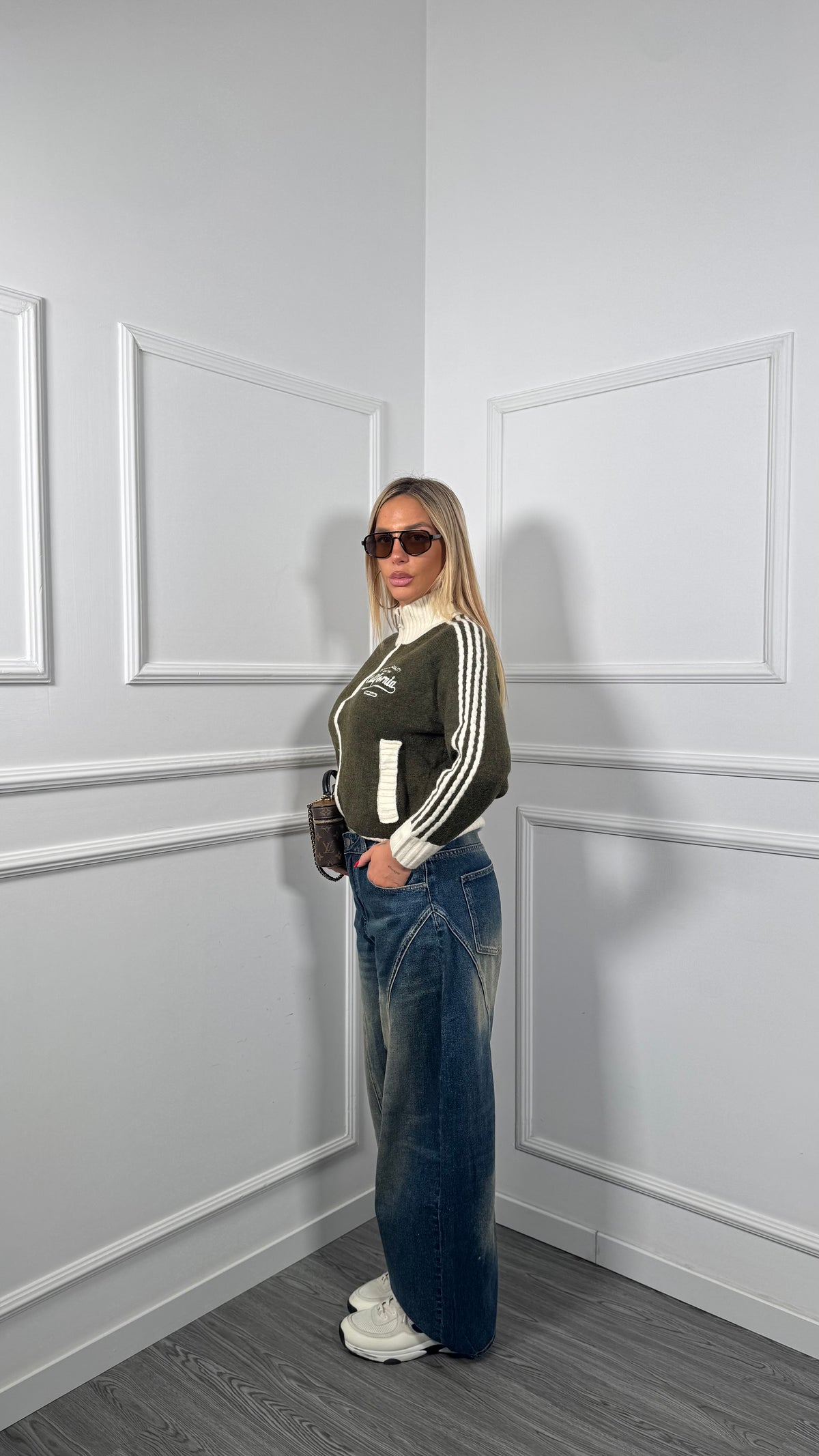 Jeans baggy balloon effetto sabbiato f5149