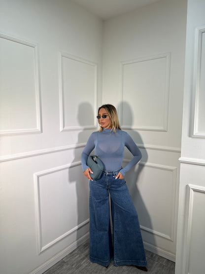 Jeans palazzone Andy lavaggio chiaro Ly156